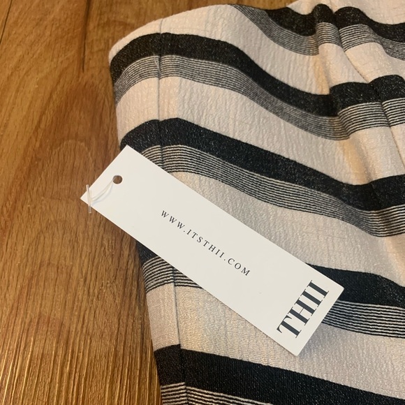 THII Black Stripe Strapless Cocktail Dress - Picture 6 of 16